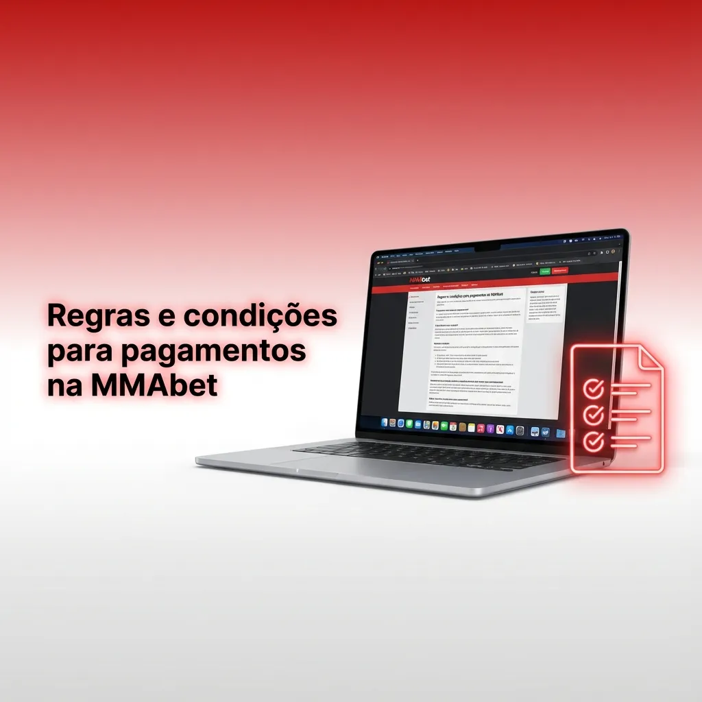 Tela da MMAbet em português exibindo regras e condições de depósitos, saques, limites, KYC e segurança de transações